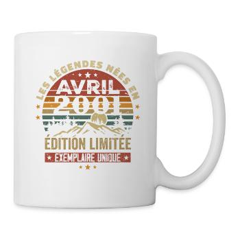 Les Légendes Sont Nées En Avril 2001 Cadeau 2001 - Mug blanc - blanc - Droite