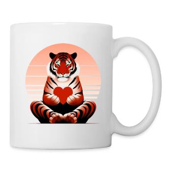 Tigre avec du cœur - Mug blanc - blanc - Droite