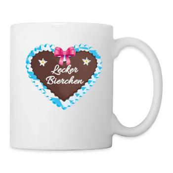 Lebkuchenherz, Herz, Bierchen, Bier - Tasse - Weiß - Rechts