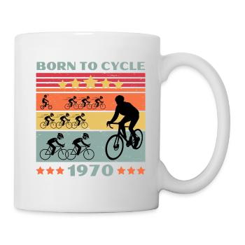 Passion vélo Born to Cycle 1970 - Mug blanc - blanc - Droite