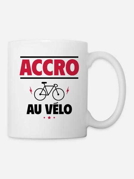 accro au vélo, cyclisme, cycliste - Mug blanc - blanc