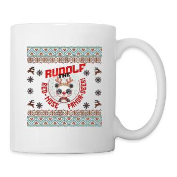 "Rudolf the Red-Nose Panda-Deer!" - Tasse - Weiß - Rechts