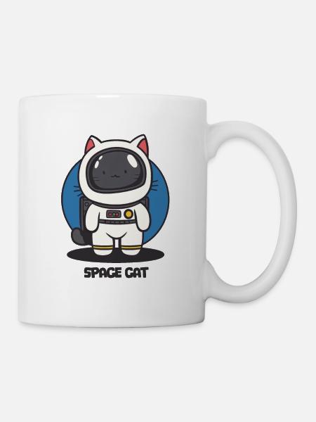Chat de l’espace - Mug blanc - blanc