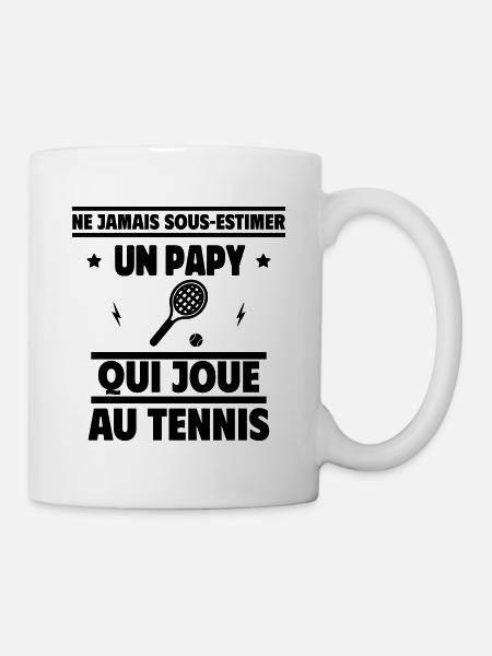 Ne jamais sous-estimer un papy tennisman - Mug blanc - blanc