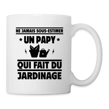 Ne jamais sous-estimer un papy jardinier - Mug blanc - blanc - Droite