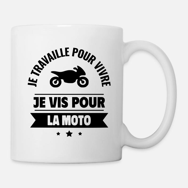 je vis pour la moto - Mug blanc - blanc