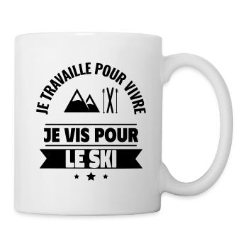Cadeau parfait pour skieur passionné de montagne - Mug blanc - blanc - Droite