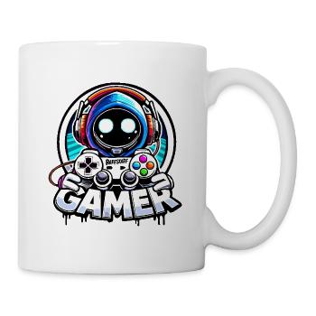 Gamer Gamepad Alien Graffiti Gaming - raffstaff ® - Mug blanc - blanc - Droite