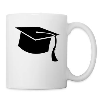Doktorhut Doktorand Doktortitel Abi - Tasse - Weiß - Rechts