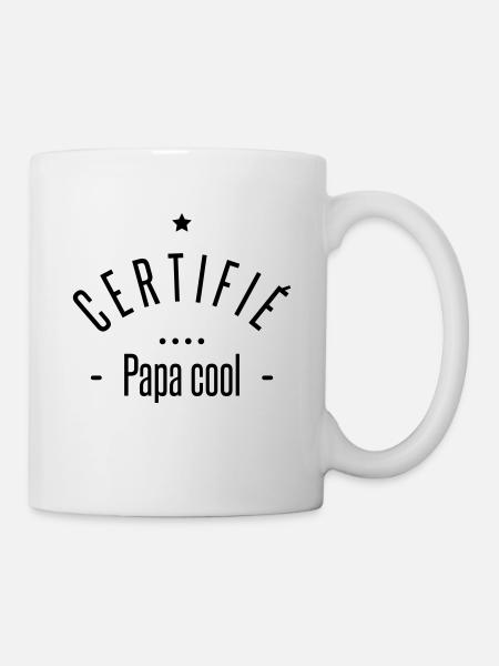 certifié papa cool - Mug blanc - blanc