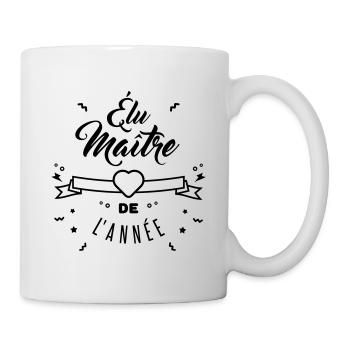élu maitre de l'année - Mug blanc - blanc - Droite
