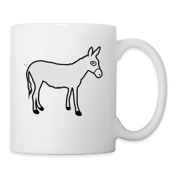 Donkey | Horse riding Bauernhof Muli Horseback riding stable - Mug - white - Right