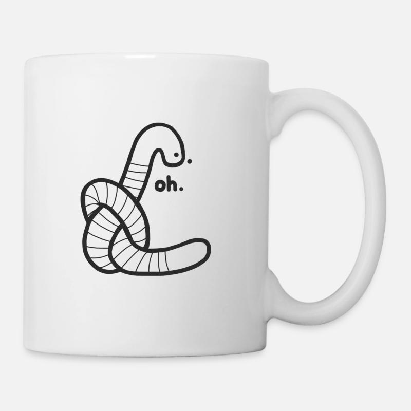 Le ver assis noeud - Mug blanc - blanc