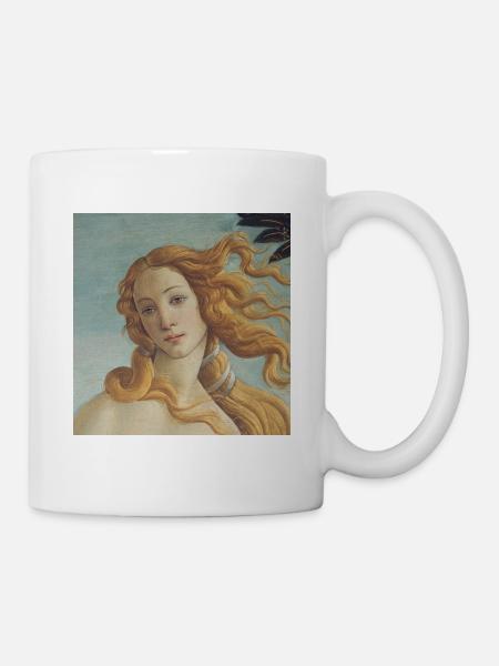 Die Geburt der Venus von Botticelli (Ausschnitt) - Tasse - Weiß