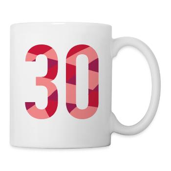 30ème anniversaire - Nombre dans la conception du polygone - Mug blanc - blanc - Droite