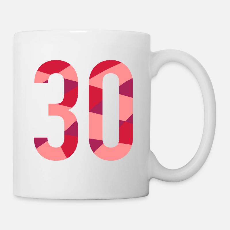 30ème anniversaire - Nombre dans la conception du polygone - Mug blanc - blanc