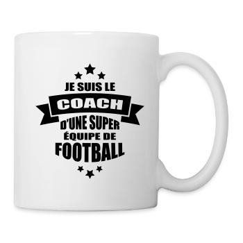 je suis le coach d'une super équipe de football - Mug blanc - blanc - Droite
