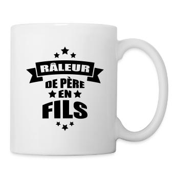 râleur de père en fils - Mug blanc - blanc - Droite