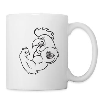 Poulet et coq - strong rooster - Mug blanc - blanc - Droite