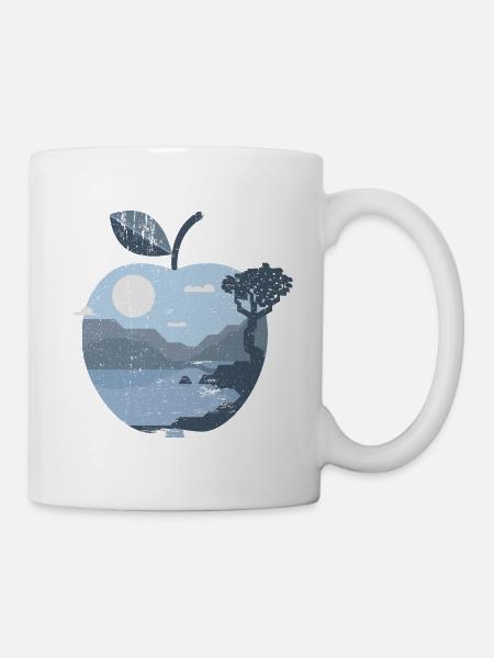 Vintage panorama apple - Mug blanc - blanc