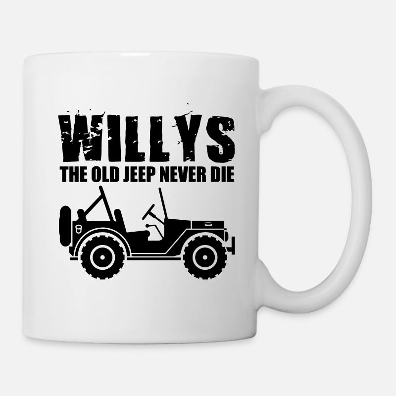 willys den gamle jeep dø aldrig - Kop/krus - hvid
