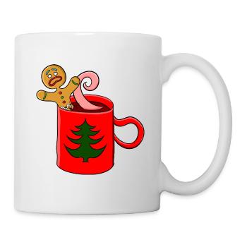 Lebkuchenmann schwimmt in Tasse - Tasse - Weiß - Rechts