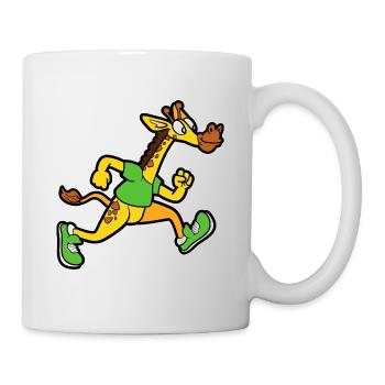 Funny Cute Cool Giraffe Running - Mug blanc - blanc - Droite