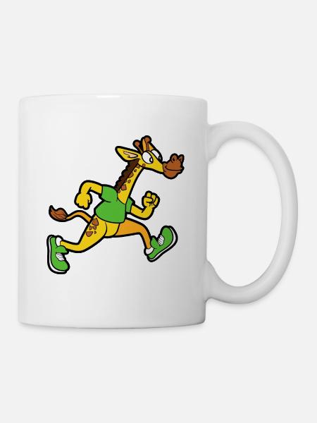 Lustige Niedliche Coole Giraffe Laufen - Tasse - Weiß