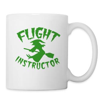FLIGHT INSTRUCTOR witch on a broomstick - Mug - white - Right