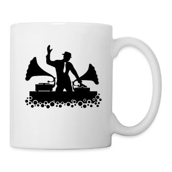 DJ, gramophone, swing, musique, danse, electro, - Mug blanc - blanc - Droite