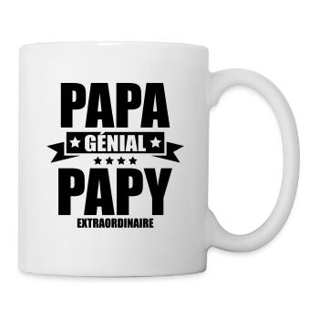 papa génial papy extraordinaire - Mug blanc - blanc - Droite