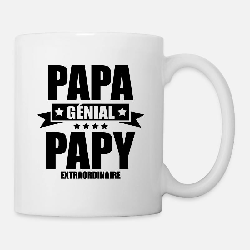 papa génial papy extraordinaire - Mug blanc - blanc