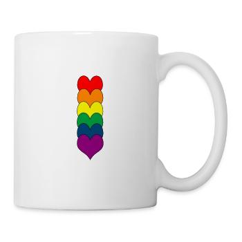 Fierté coeurs arc en ciel - Mug blanc - blanc - Droite