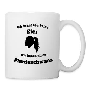 Pferdeschwanz - Tasse - Weiß - Rechts