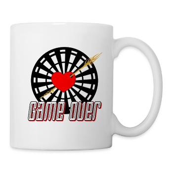 Fléchettes avec flèche dans le cœur Game over - Mug blanc - blanc - Droite