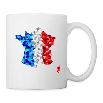 France in low poly diamond style - Mug - white - Right