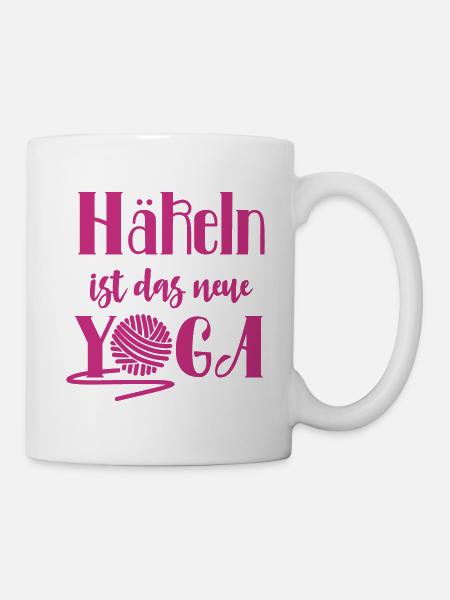 Häkeln Yoga - Tasse - Weiß