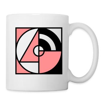 Geometrie Quadrat - Tasse - Weiß - Rechts