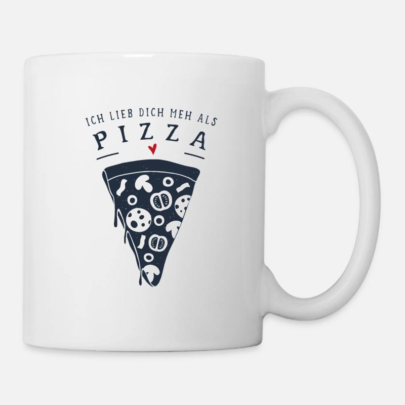 Schweizerdeutsch - Ich liebe dich mehr als Pizza - Tasse - Weiß