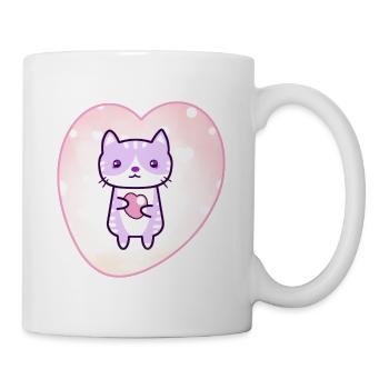 Kawaii Katze - Tasse - Weiß - Rechts