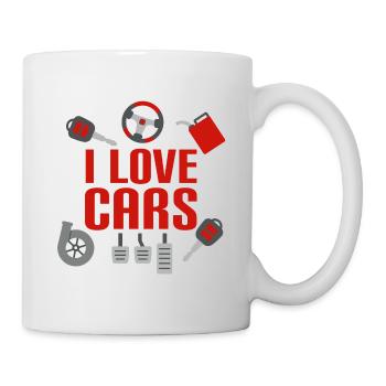 J'AIME LES VOITURES - Mug blanc - blanc - Droite
