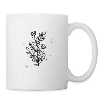 Minimalistic art - sweet flowers _ Black Edition 2 - Mug - white - Right