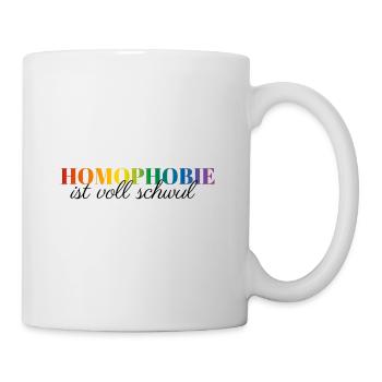 Homophobie schwarz - Tasse - Weiß - Rechts