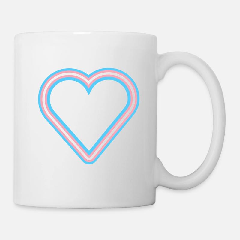 Trans Heart outline - Tasse - Weiß