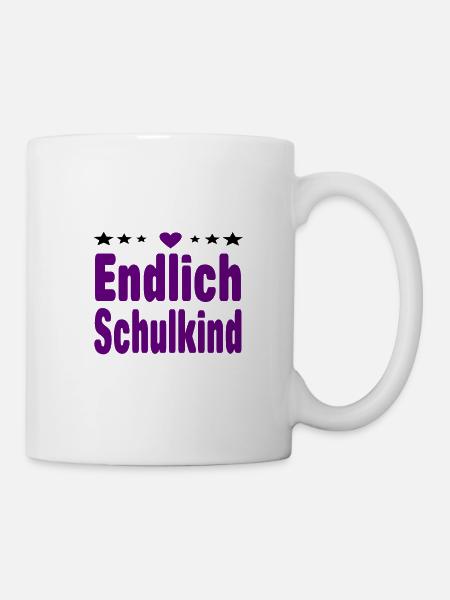 Endlich Schulkind Einschulung Erstklässler Mädchen - Tasse - Weiß