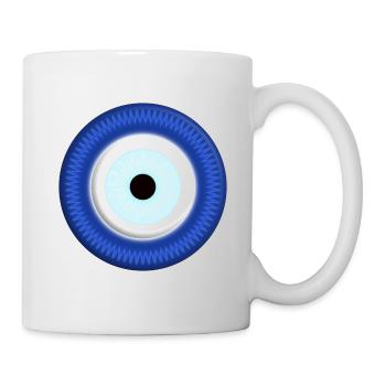 NAZAR BONCUK - BLAUES AUGE Schutz Symbol Muster - Tasse - Weiß - Rechts