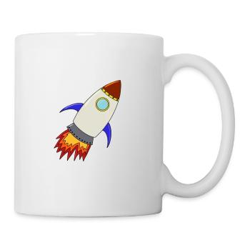 Rakete - Tasse - Weiß - Rechts