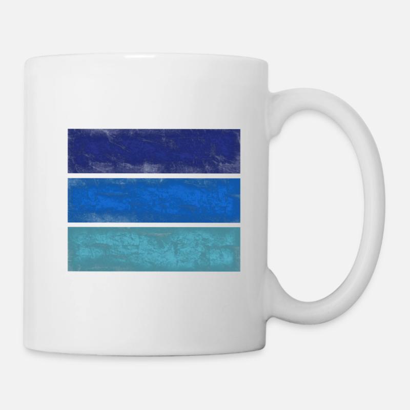 Rectangles bleus - Mug blanc - blanc