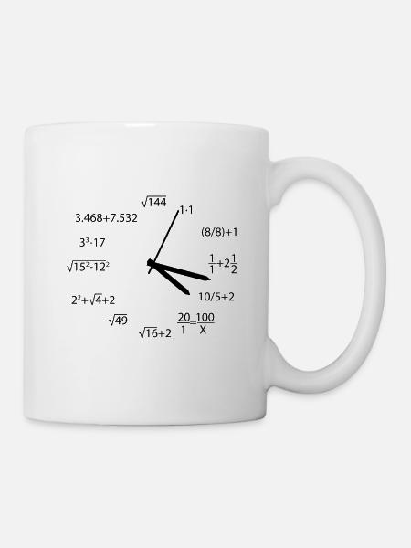 Cadeau d'école amusant de temps de mathématiques - Mug blanc - blanc