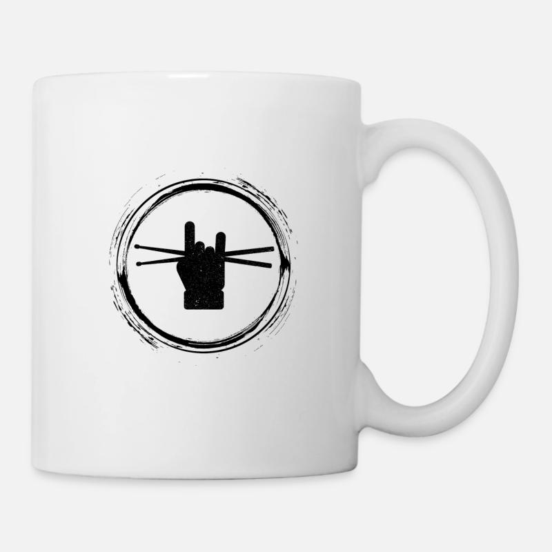 Rock Drum Schlagzeug Schlagzeuger Musik - Tasse - Weiß